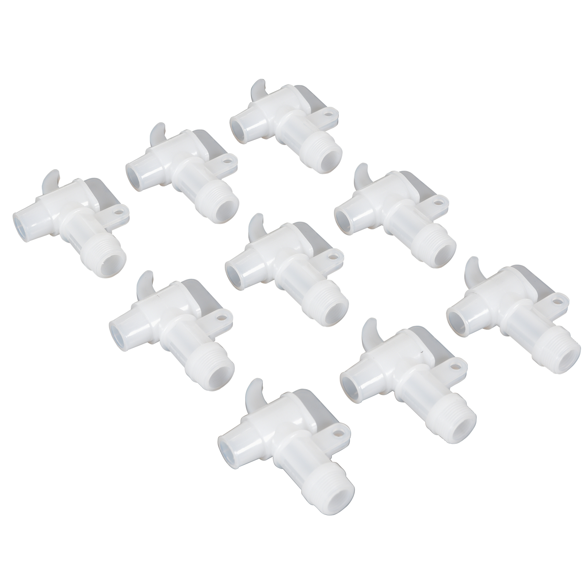 Vestil Poly Bung Drum Faucet - 3/4in., Fixed Nozzle, Corrosion-Resistant, 9 Pk, Model# VDFT-9PKG